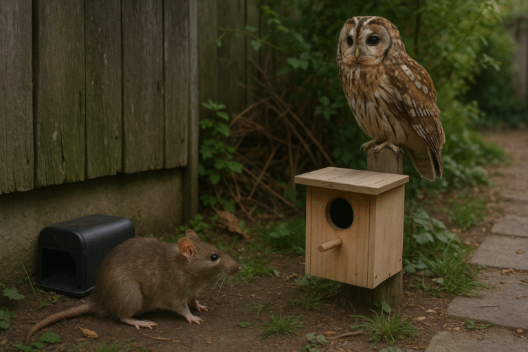 Illustration af bekæmpelse af rotter udendørs