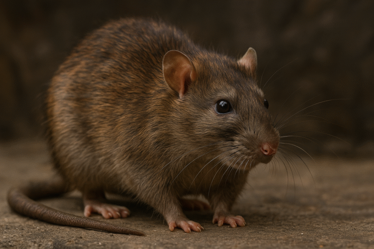 Illustration af brun rotte