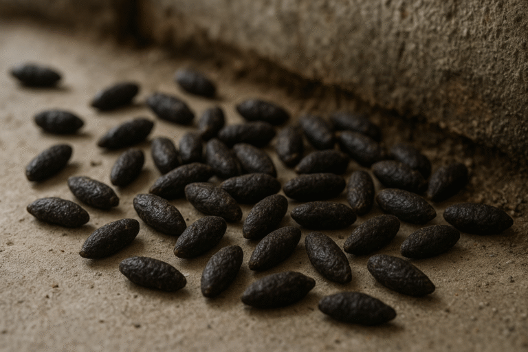 Illustration af rotte ekskrementer