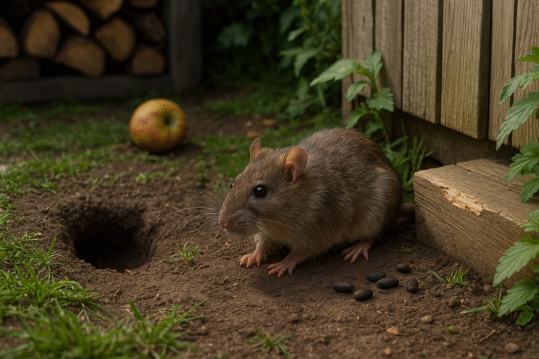 Illustration af rotter i haven