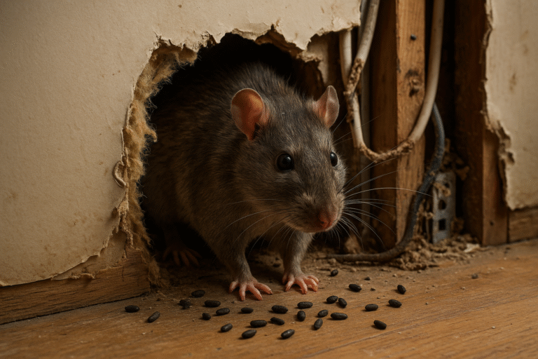 Illustration af rotter i væggen