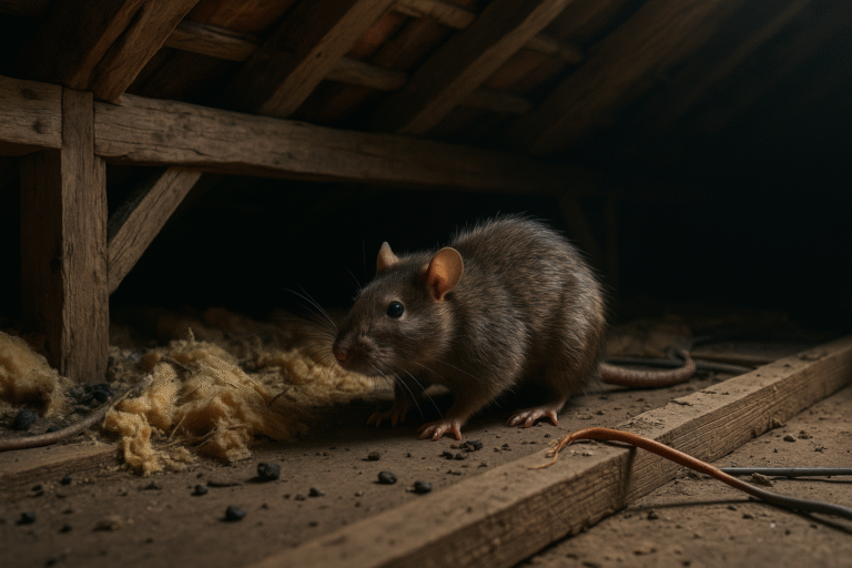 Illustration af rotter på loftet