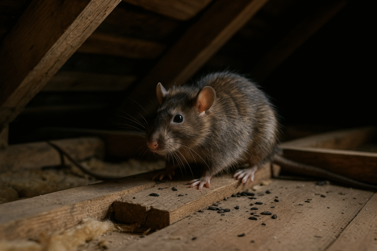 Illustration af rotter på loftet lyd