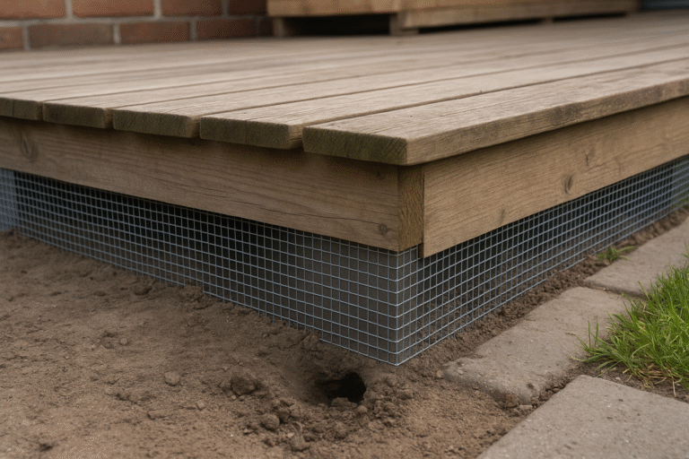 Illustration af rottesikring terrasse