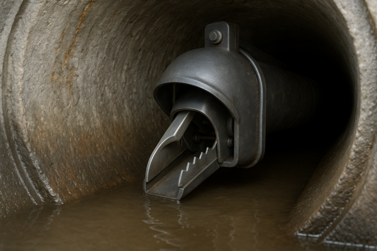 Illustration af rottefælde i kloakrør