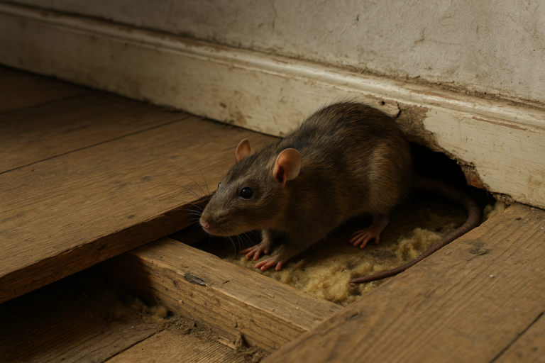 Illustration af rotter i gulvet