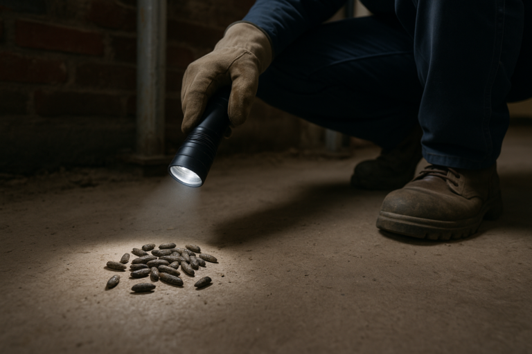 Illustration af afføring fra rotter