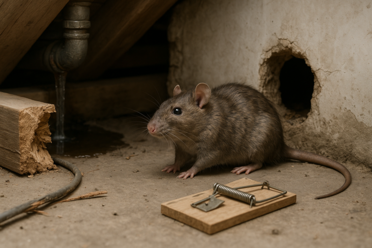 Illustration af bekæmpelse af rotteproblemer