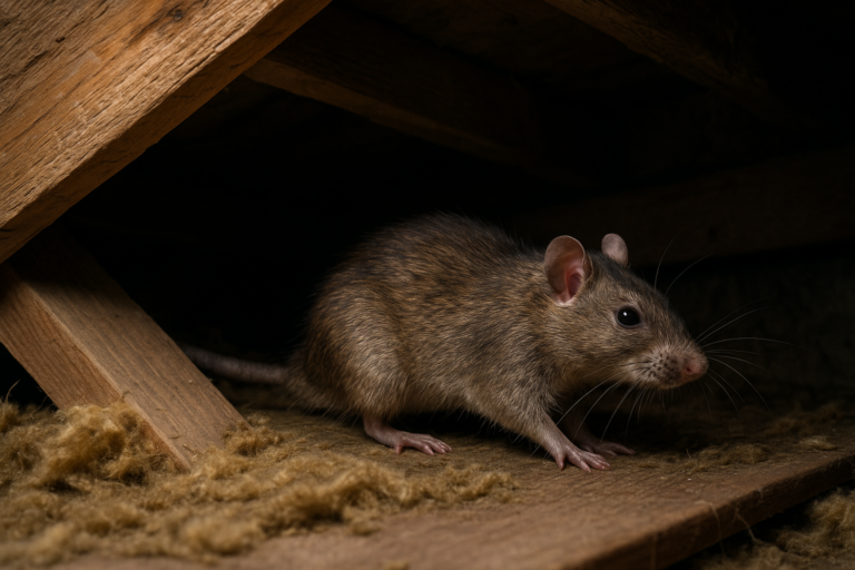 Illustration af skrabende lyde fra loft