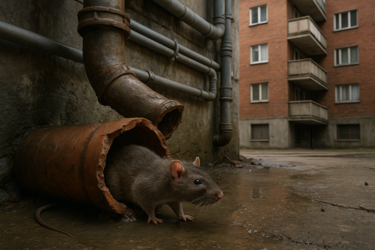 Illustration af rotter i boligblok