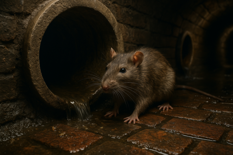 Illustration af rotter i kloaksystem