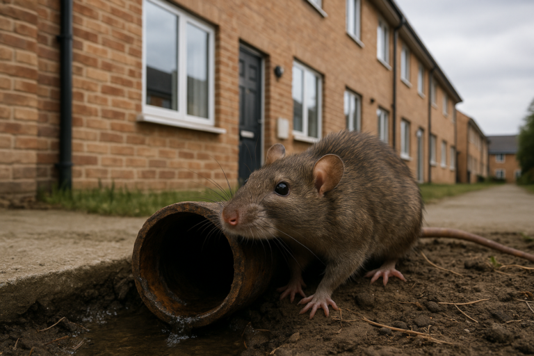 Illustration af rotter i rækkehus