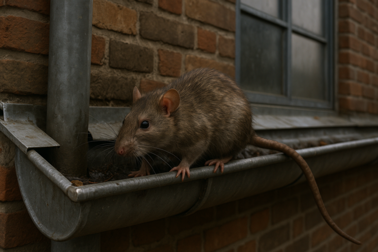 Illustration af rotter i tagrender