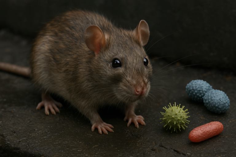 Illustration af rotter og bakterier