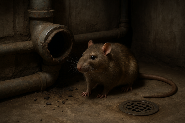 Illustration af tegn på rotter i kælder